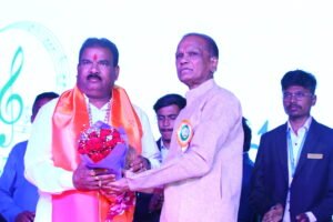 Shri Sanjayji Gaikwad (MLA, Buldhana) felicited by Shri Sawale saheb on Spandan 2025 inugaration ceremony